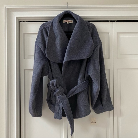 Free People Mina Cropped Wrap Coat Jacket | Size Large - Picture 6 of 11